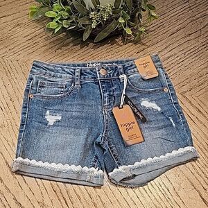 Girls snap button Jean shorts size 6X NWT